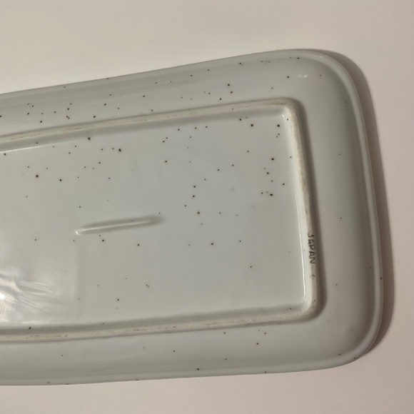 VTG Speckled Ceramic Plate with Yellow Green Beige Flowers MCM - Picture 4 of 5